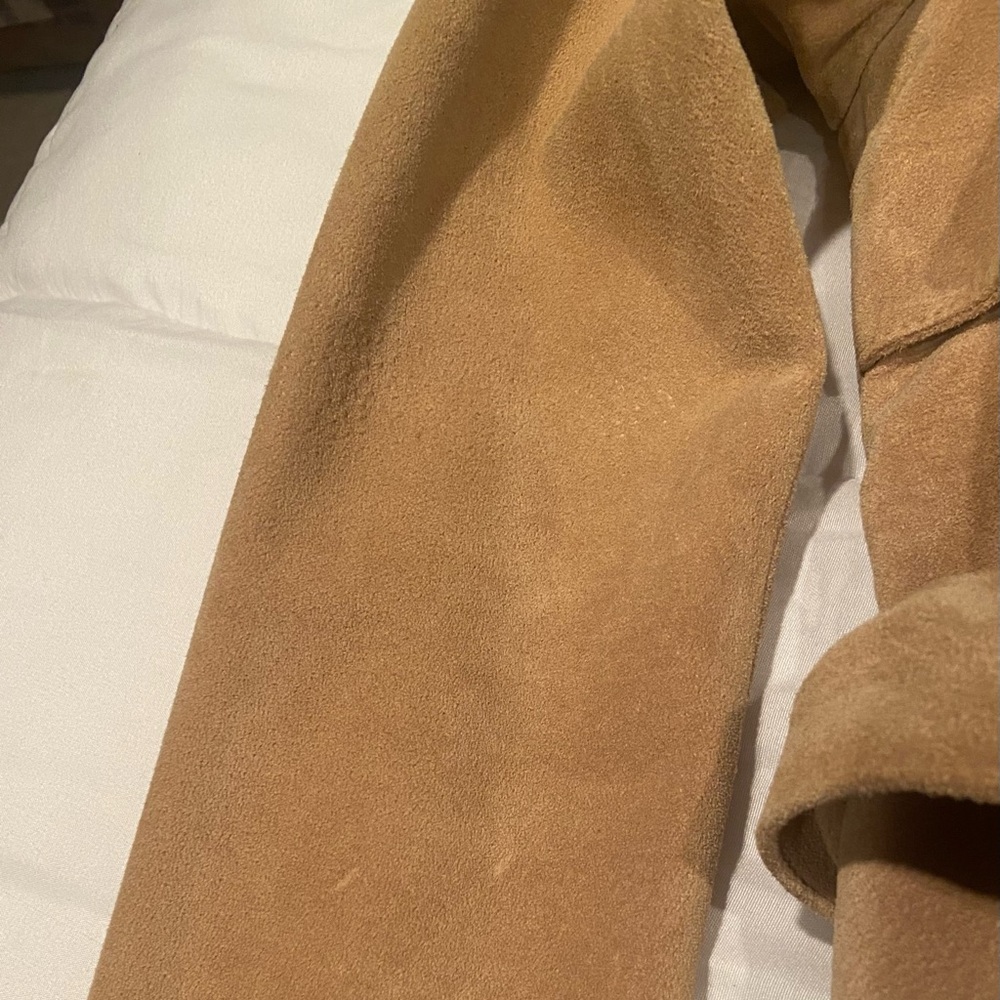 Moda International Vintage Tan Suede Belted Jacket fully lined - Picture 9 of 9
